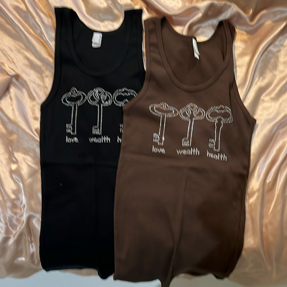 Two American Apparel tanks size M - each $15 - Brown and black